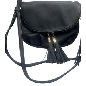 Emperia Savanna Small Vegan Leather Front Flap Crossbody Bag with Tassels